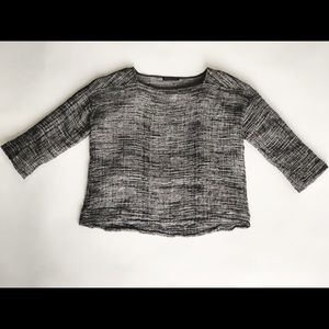 Eileen Fisher quarter sleeve, square-neck top